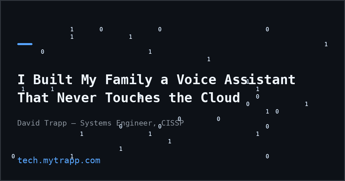 tech.mytrapp.com: A Voice Assistant That Never Touches the Cloud