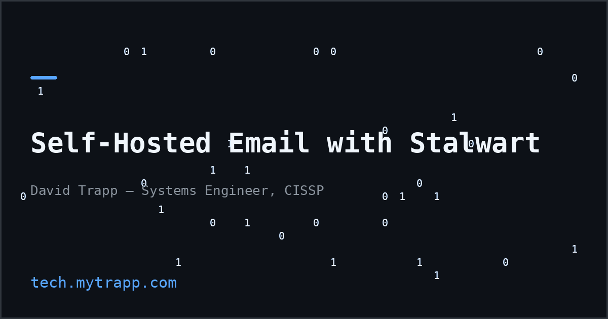 tech.mytrapp.com: Self-Hosted Email with Stalwart